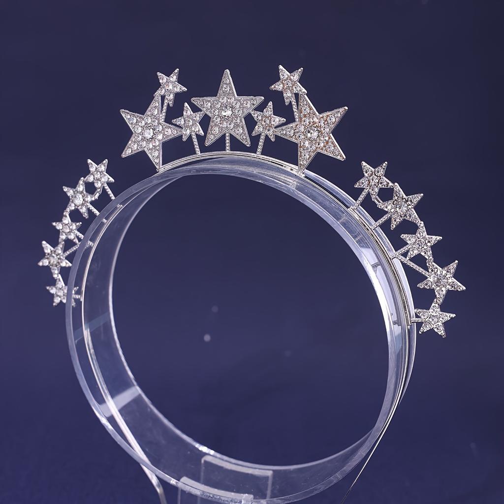 Feenkronen Niedliche Kristall Braut Haar Tiara Hochzeit Haarschmuck Strass Haarband Stern Haarreif Kopfschmuck Kopfschmuck