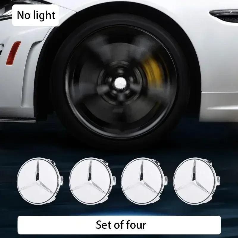 hzrm1 Mercedes Benz Magnetic Suspension LED Illuminated Wheel Hub Caps Lights for C-Class A-Class E-Class Upgrade Wheel Center Caps1