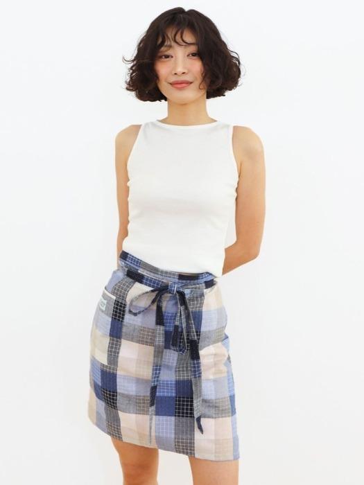 GoGreenObject Pure Cotton Check Patch Half Apron Patch check