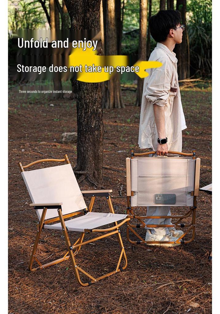 Carbon Steel Camping Folding Table & Kermit Chair Set - Metal Outdoor Roll-up