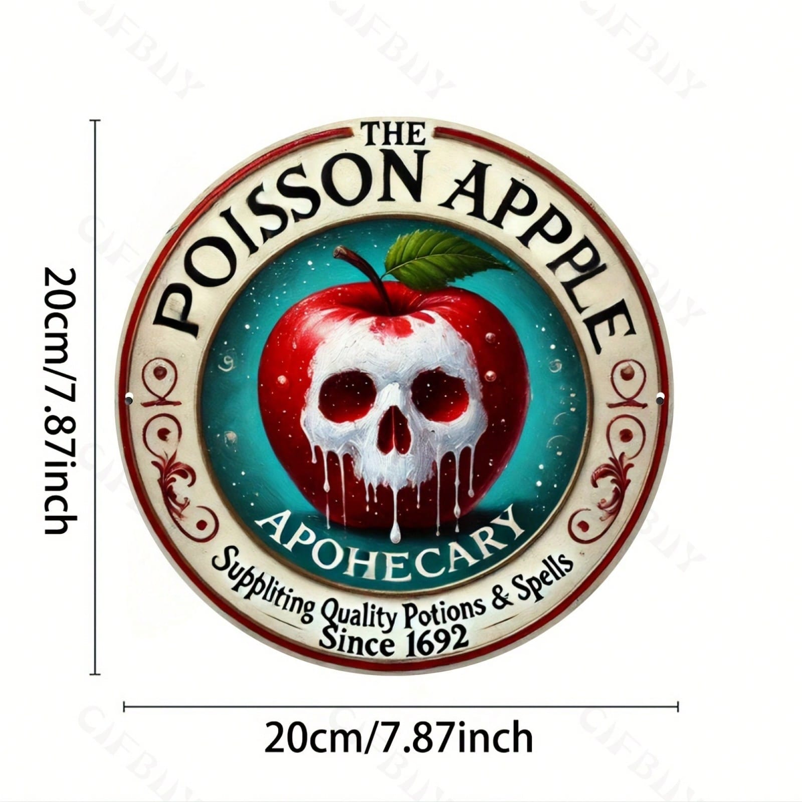 Vintage Potion Poison Apple Round Metal Sign Wall Decor Home Gift Halloween