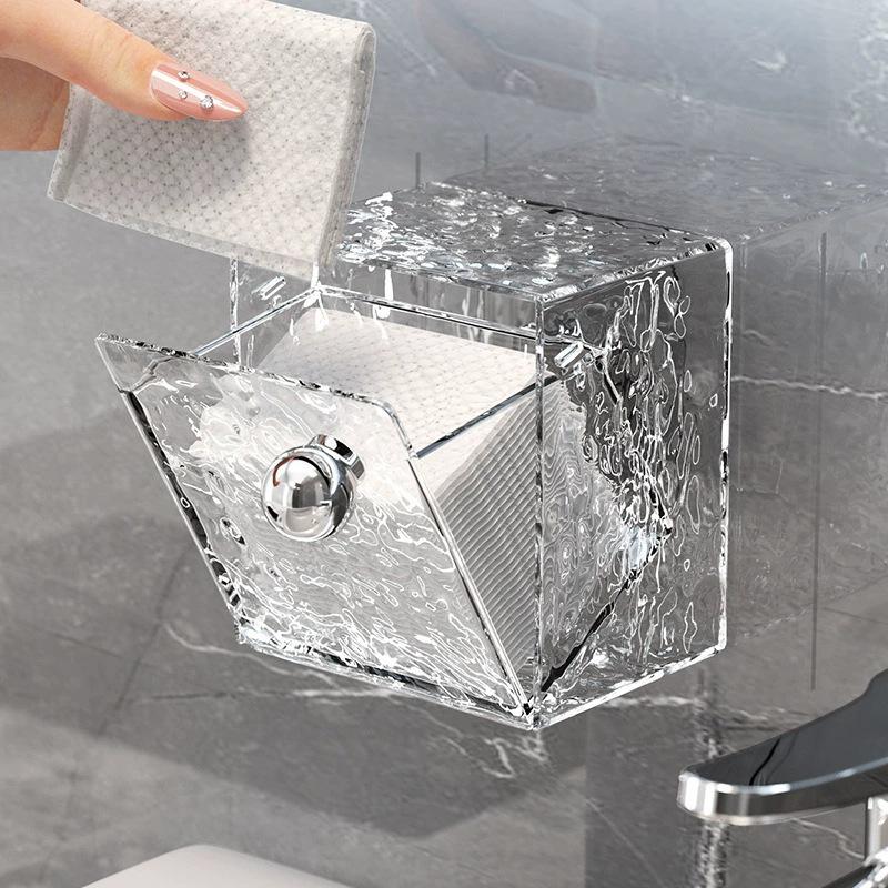 Elegant Wavy Wall-Mounted Cotton Pad and Makeup Storage Box