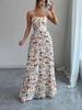 Elegant Floral Print Spaghetti Strap Long Dress - Summer Women's Fashion 2026