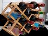 Anberotta Folding Wooden Wine Rack, Vintage Wine and Champagne Bottle Holder, Wood Storage Case, Stand, Interior Display (Holds 10 Bottles) N-W77