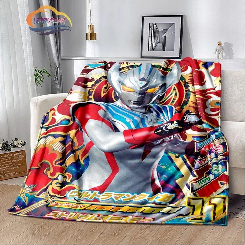 Ultra Heroes Zeta Hero's Path  Wool Blanket Jindian Animation Character Ultraman  Fashion  Portable Flannel Warm Camping