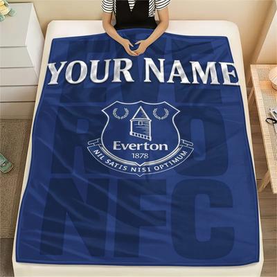 1 vnt. individualus pavadinimas Everton FC raštuotas flanelinis pledas, tinkamas visiems sezonams, namų dekoravimui, šilumai ir komfortui, dovanoms, šventinei dovanai_xia