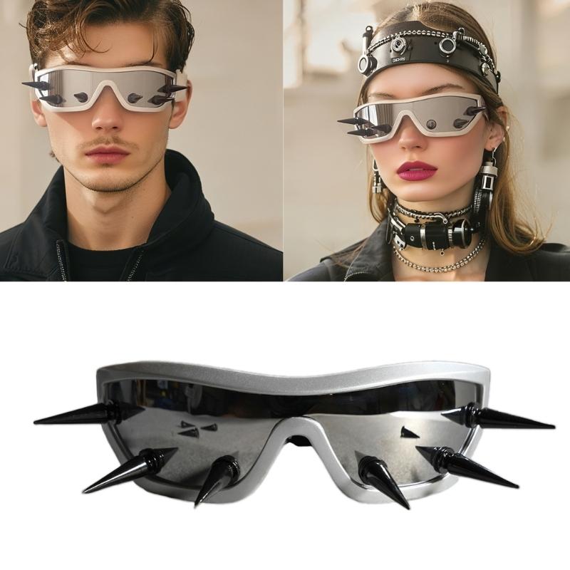 Stylish Metal Rivet Studded Sunglasses UV400 Protective Comfortable PC Frame Eyewears For Outdoor Fashion And Daily Use