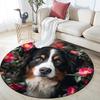Bernese Mountain Dog Round Area Rug,Carpet Rug for Living Room Bedroom Sofa Playroom Decor,Non-slip Floor Mat