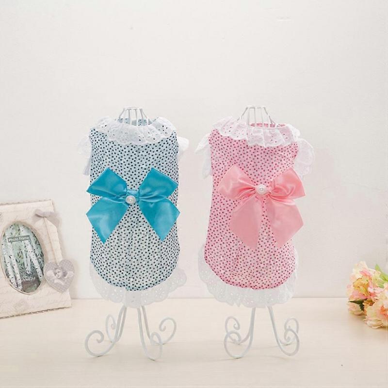 Dog Clothes Stylish Sweet Bow Dog Skirt for Pet Use 3Pcs Pink