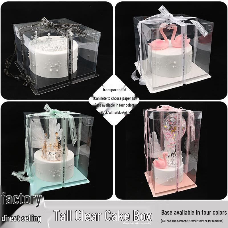 Transparent PET Cake Box for Desserts: Sizes 4 To 16 Inches
