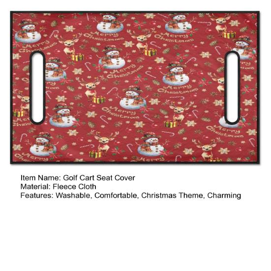 Christmas Golf Cart Seat Cover Santa Snowflake Snowman Cart Seat Towel Blanket for 2-Seat Club Car Washable Golf Cart Accessory