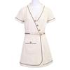 GUCCI 653408/670292 White Blue Trim Jersey Dress with Gold Button Wrap Dress dress S whiteUsed