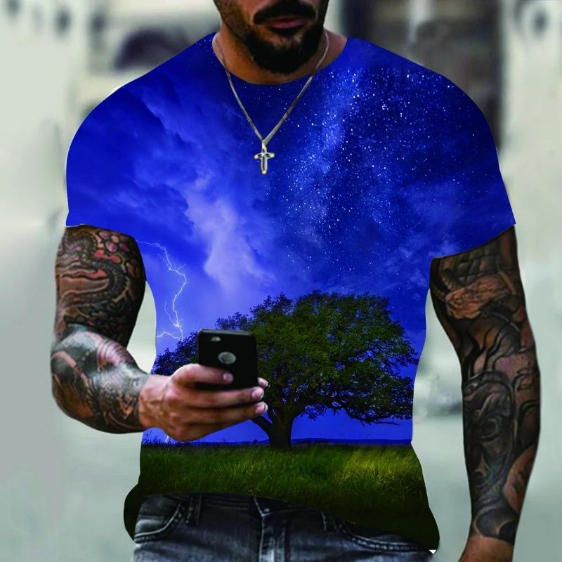 T-shirt décontracté à manches courtes et col rond pour homme, nouvelle collection été 2023, avec impression populaire, grande taille, éléments de rue