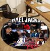 Tappeto Rotondo con Motivo Michael Jackson, Tappetino da Interno/Esterno, per Picnic, Sala Giochi, Camera da Letto, Ufficio, Soggiorno, Tappeto Decorativo per la Casa, Regalo di Compleanno