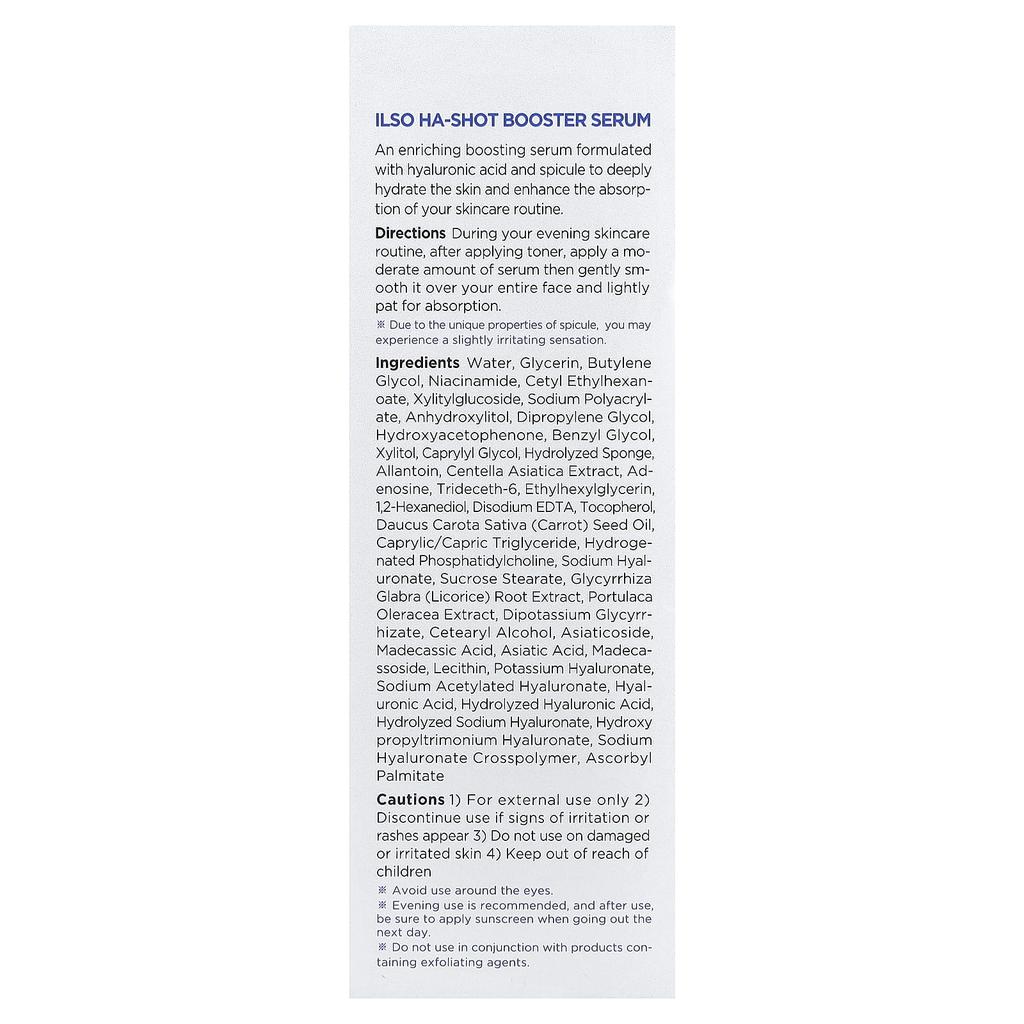 ilso HA-Shot Booster Serum, 30ml (1.01 Fl Oz)