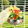 Splash-Proof Bird Food Holder Stainless Steel Vegetable Skewer Parrot Feeder  Pet Container