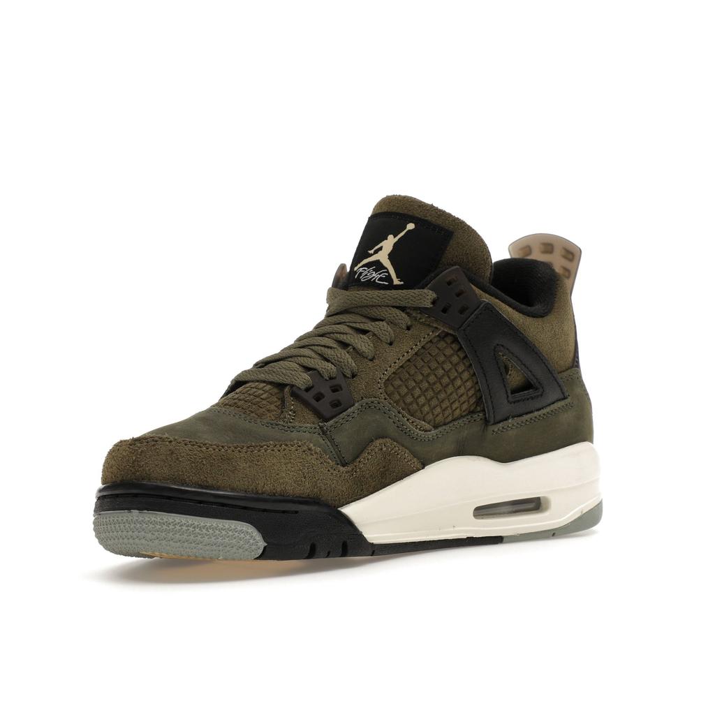 Air Jordan 4 Retro SE Craft GS Olive Kids Sneakers Green Medium-Olive Pale-Vanilla FB9928-200
