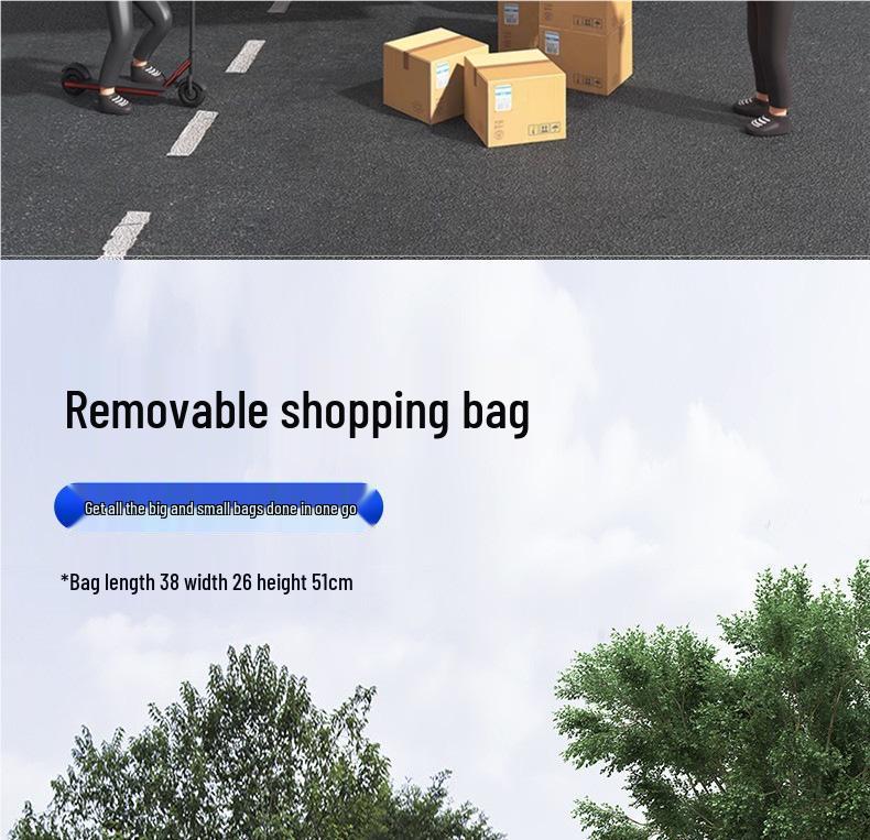 Lightweight Portable Folding Cart for Groceries, Goods, and Luggage with Stair-Climbing Wheels