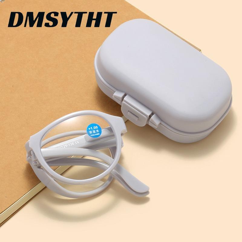 Folding Reading Glasses with Case Anti Blue Light Eyeglasses Presbyopia Retro Unisex Pocket Glasses Portable Glasses Men Women
