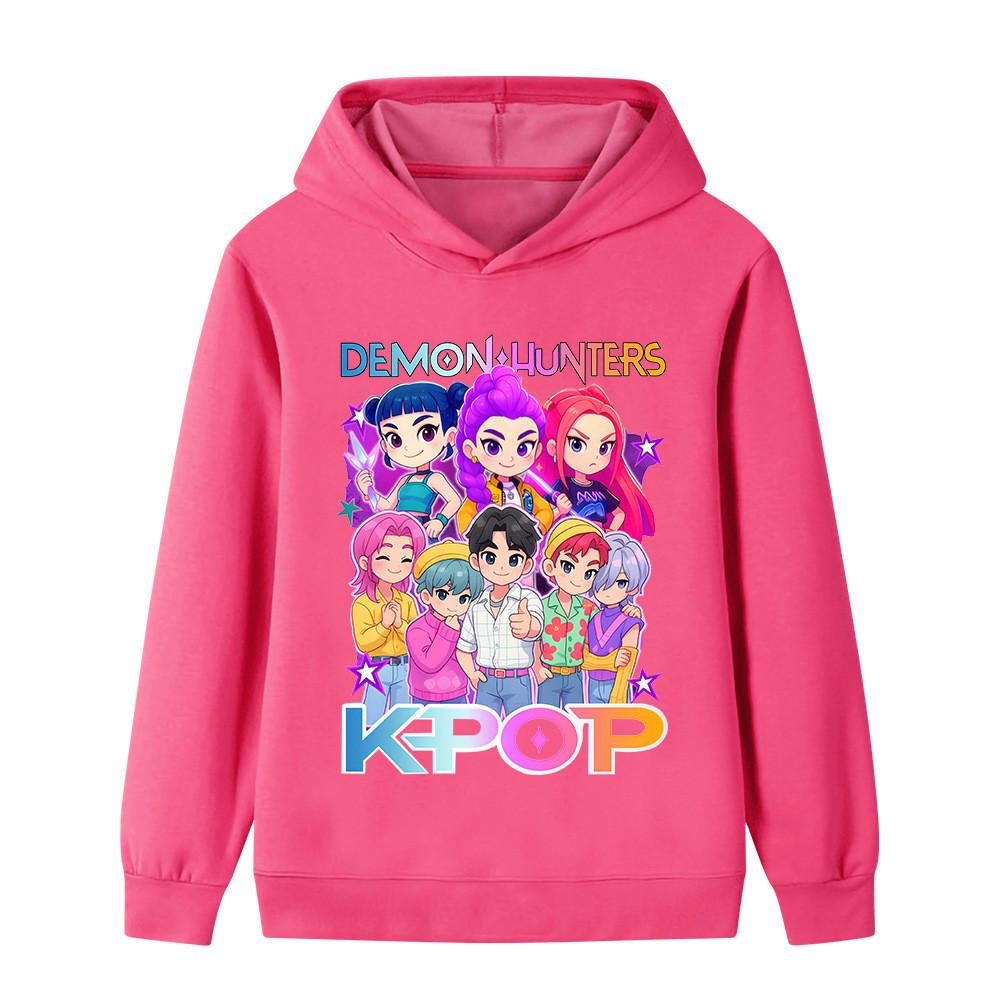 B1201 Kids Boys Girls Sajaboys Kpop Rumi Zoey Mira Print Long Sleeves Hoodie