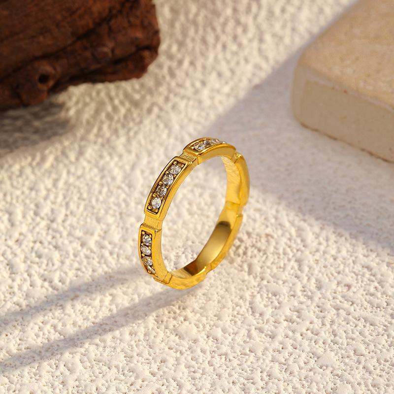 Hot Sale Zircon Devil's Eye Titanium Steel Ring 18K Gold Open Design Stainless Steel Ring Jewelry Women