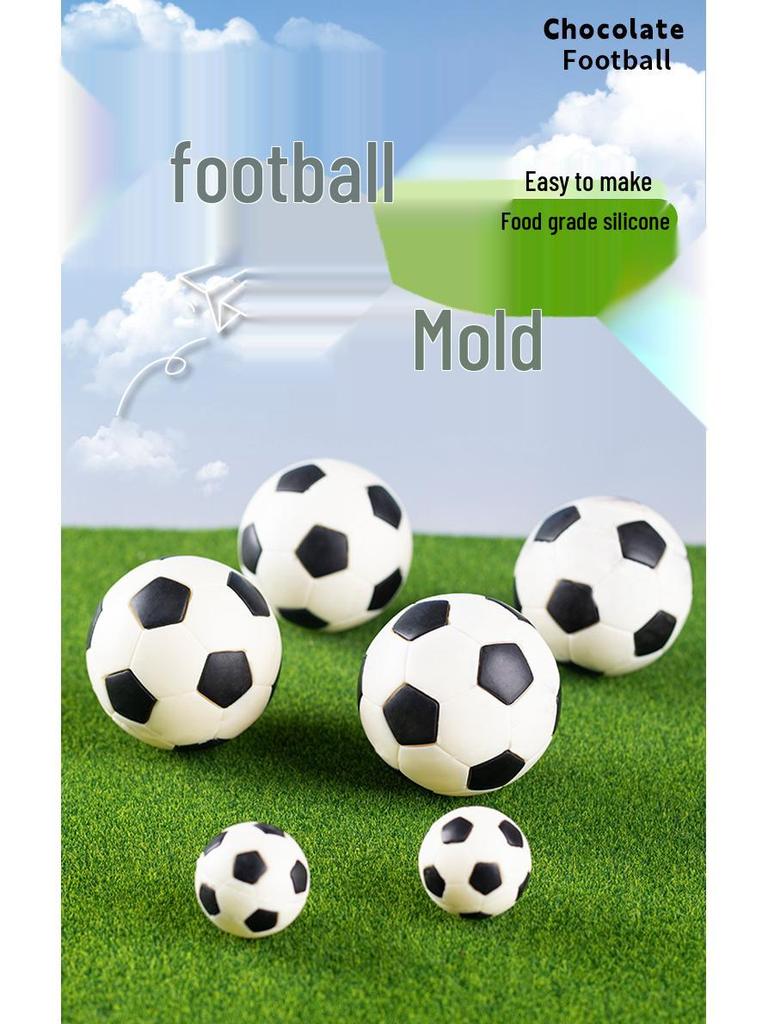 World Cup Football Chocolate Cake Silicone Mold - 3D Baking Decoration, Food-Grade French Accessory