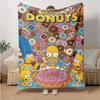 1Pc Simpsons Donut Delight Blanket Soft And Comfortable Casual Warm Camping Travel Christmas Halloween Gift M921924