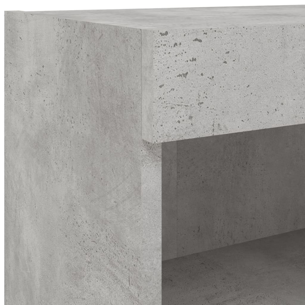 7 Piece TV Wall Unit with LED Lights Concrete Grey