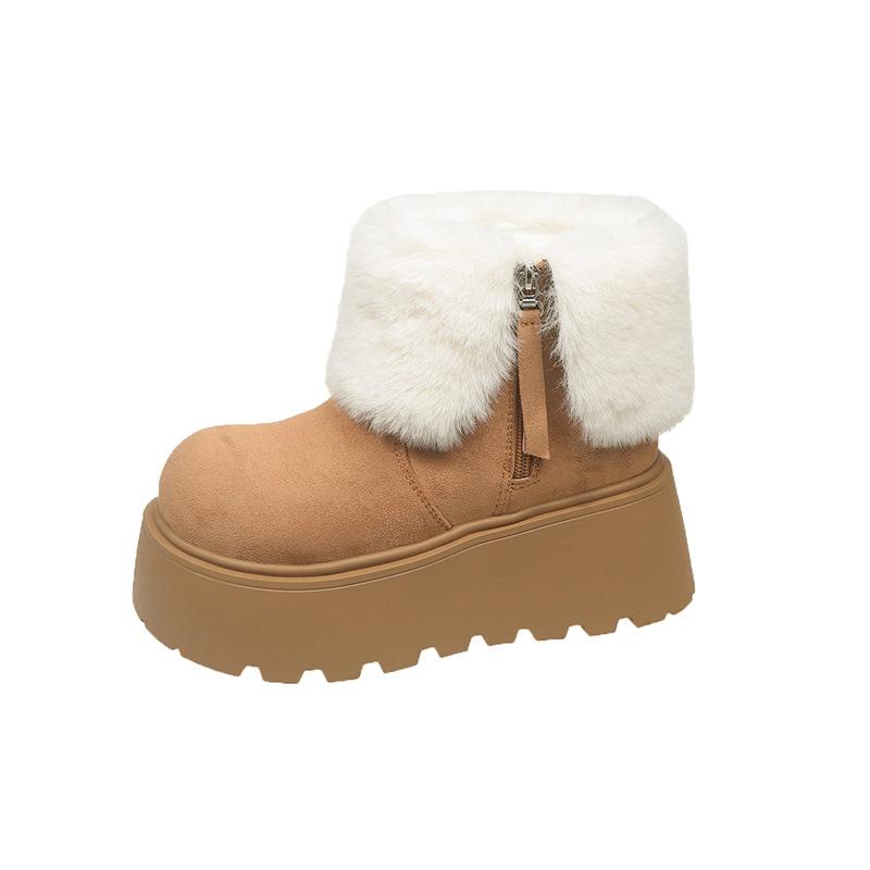 Winter Platform Thick Women Fur Snow Boots Outdoor Shoes Warm Short Botas