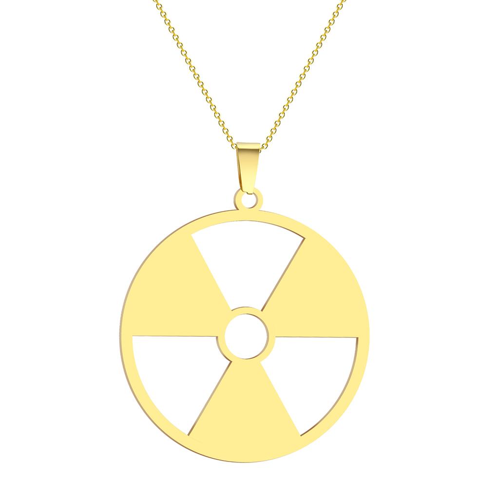 Kinitial Janeiro Radiation Hazard Symbol Pendant Radioactive Necklace Hulk Logo Nuclear Emblem Cyber Goth Logo Imprint Stalker