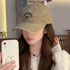 Grey Denim Hat Men's Breathable Soft Top Sunshade Korean Embroidery Baseball Cap Retro Trendy Brand Washed Hat Women