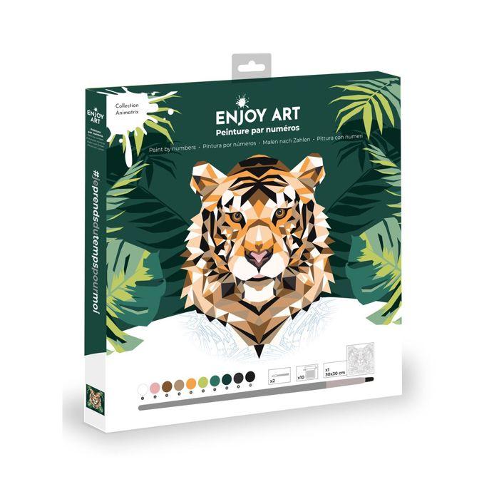 Kit de peinture par numéros - Oz International - Tigre - 30 x 30 cm - Acrylique - Pour enfants