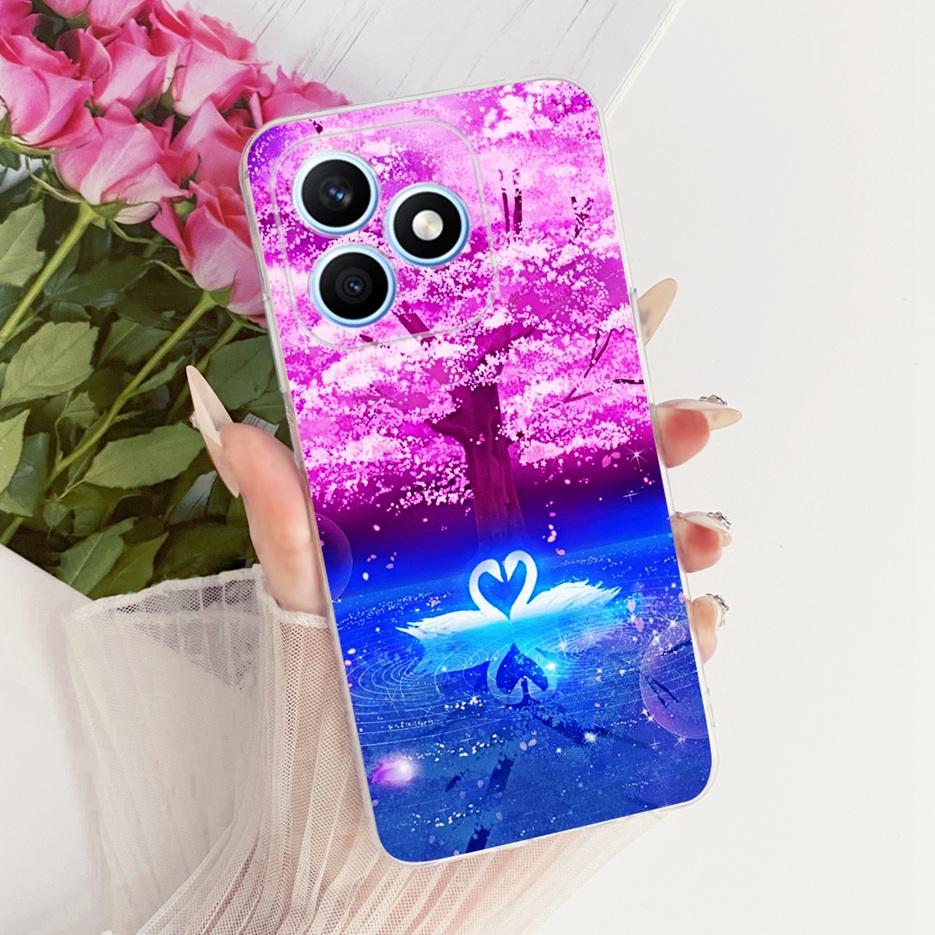 For Honor X8d 4G Case Cute Love Heart Painted Cover Soft Silicone Slim Phone Case For Honor X8d X 8d HonorX8d 4G Back Cover Bags
