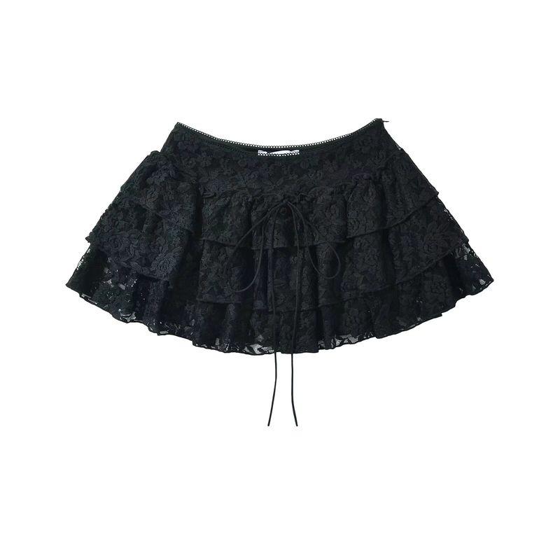 Jnleaog Autumn New Women's Clothing Fashion Style French Style Fashionable All-Match Casual Style Lace Skirt Culottes