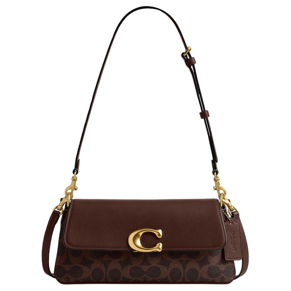 Coach Jet 25 Classic Logo Coated Canvas And Leather Crossbody Bag Medium Women Bags Maple-Brown CBA83-B4YDT