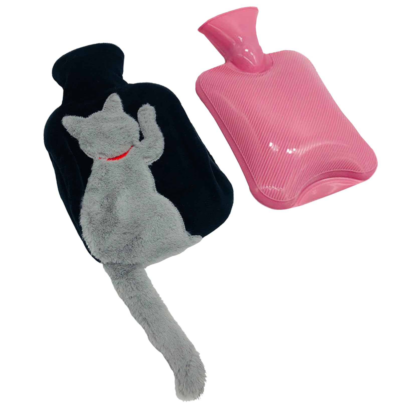 

sac taske Hot Water Bottle, Cat Design, Cold Protection, Eco-Friendly, Energy-Saving, with Cover (Gray)