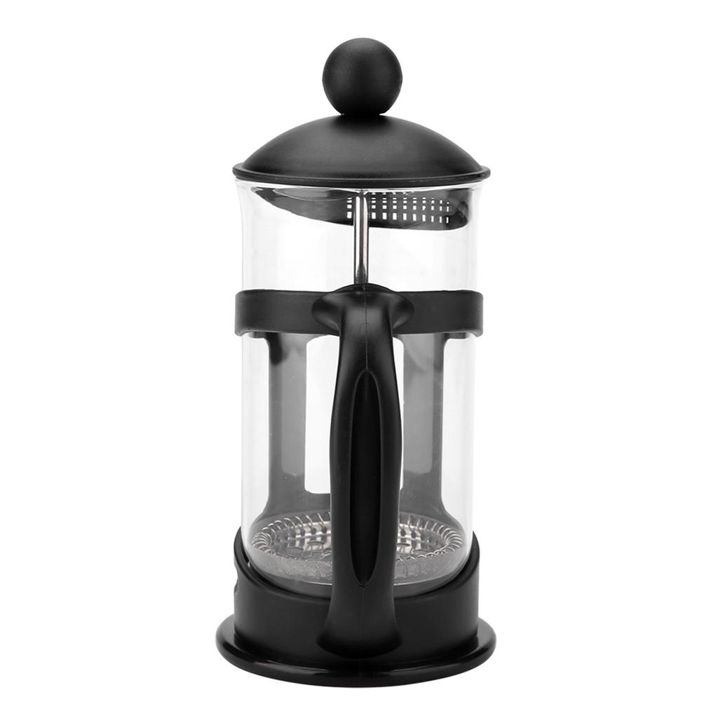 Portable Stainless Steel Glass Cafetiere French Press Maker Home Office Tea Coffee Pot(600mL)
