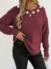 New Autumn and Winter Pullover Tops for Women, Hand-hooked Flower Patchwork Round Neck Comfortable and Casual Sweater