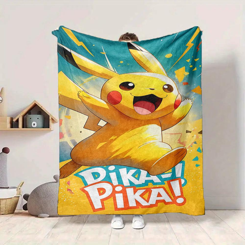 1pc Pikachu Flannel Blanket, Soft Skin Friendly with Digital Printing, Various Sizes Available for Family, Friends, Birthday