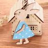 3PCS Natural Party Supplies Wooden Hanging Easter Ornaments Cute Bunny Easter Rabbit Wood Crafts
