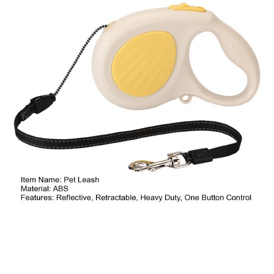 Retractable Dog Leash 16Ft Heavy Duty Nylon Rope Tangle-free Pet Leash Reflective Dog Leash with Handle One Button Control for Small Medium Dogs Walks