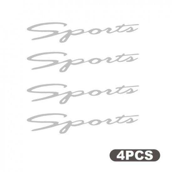 4Pcs SPORT Car Door Handle Bowl Sticker Decal  Anti-Scratch Reflective Strip серебряный