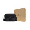 Coach Warner 22 Detachable Shoulder Strap Zipper Closure Faux Leather Crossbody Bag Small Men bags Charcoal CW217-QBMI5