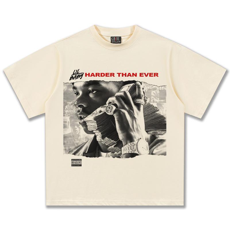 

Lil Baby Harder Than Ever Graphic TShirt Unisex Women Hip Hop Rapper Casual Cotton Short Sleeve Urban Streetwear For Party 4XL