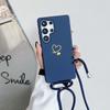 Love Lanyard Case For Samsung Galaxy S26 S25 Ultra S24 Plus S21 S23 FE A55 A56 A36 A17 Candy Shockproof Crossbody Strap Cover
