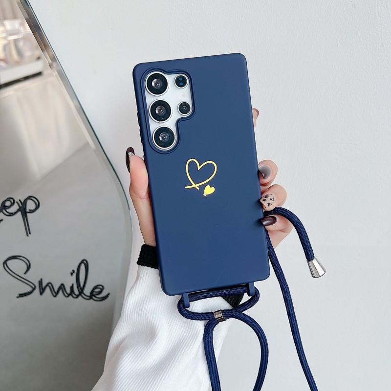 Phone Case Cswo02 Love Lanyard Case For Samsung Galaxy S26 S25 Ultra S24 Plus S21 S23 Fe A55 A56 A36 A17 Candy Shockproof Crossbody Strap Cover