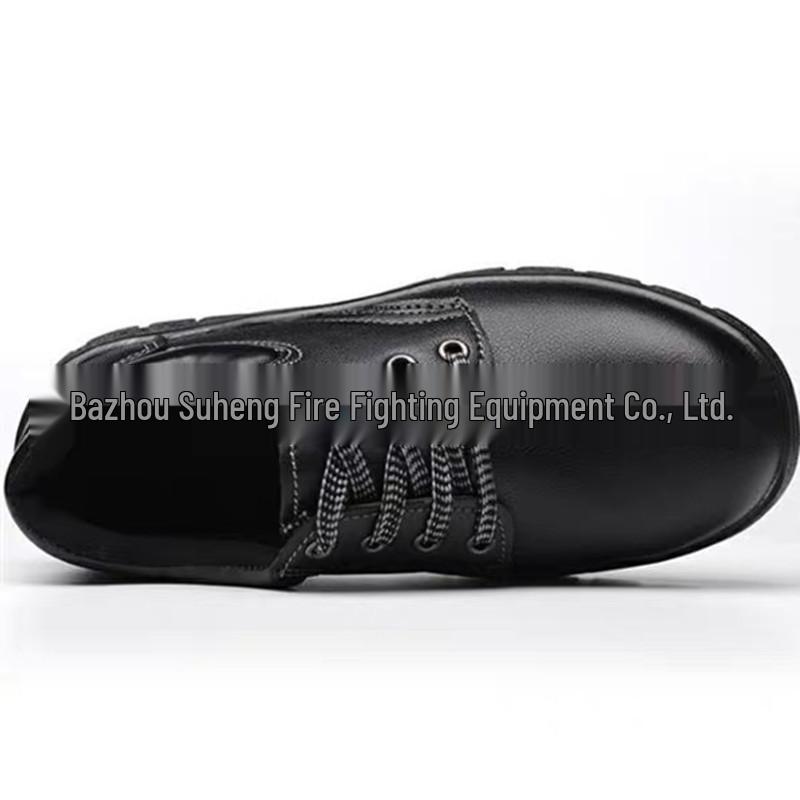 

Black Cowhide Insulated Electrician Shoes - Puncture-Resistant and Anti-Smash for Construction and Welding