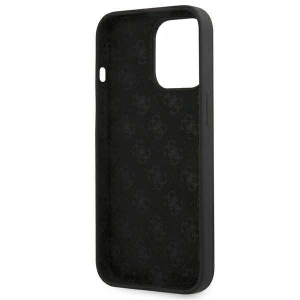 Guess Guhmp13Xlslmgbk Iphone 13 Pro Max6,7 Black/Czarny Hardcase Silikonowy Skrypt Złote Logo Magsafe