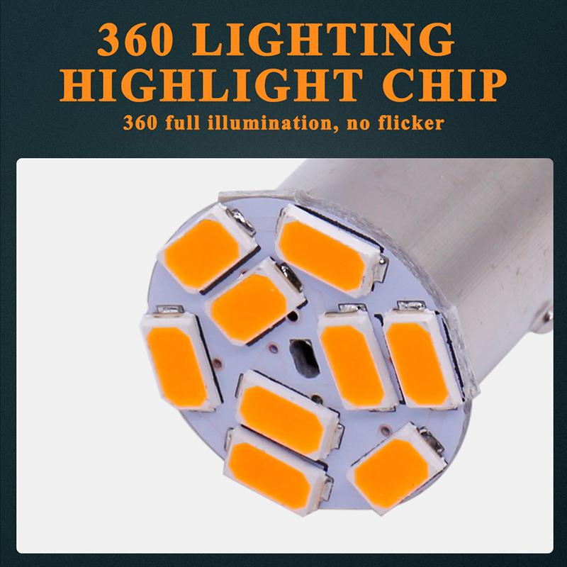 10PCS P21W LED 1156 BAU15S BA15S Bulb PY21W BAY15D 5630 9Smd Bulbs For Car Signal Indicator Bulb Turn Signal Light12V/24V White Bulbs 7