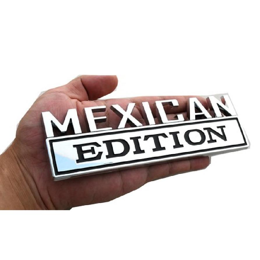 1x MEXICAN Edition Decals Car Sticker 3D Raised Letter Emblem Black Chrome